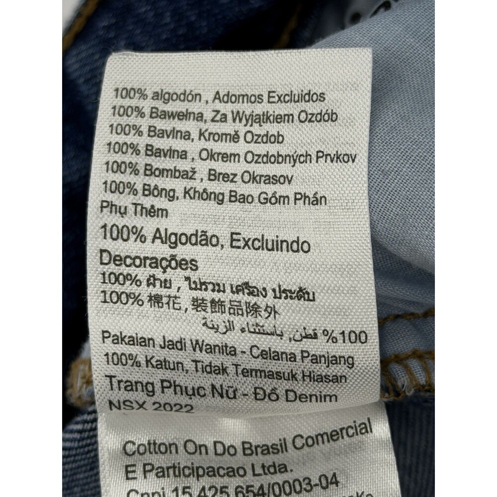Cotton On Floral Carpenter Jeans Size 8 Blue Wide Leg Cargo Pants High Rise - Picture 13 of 13